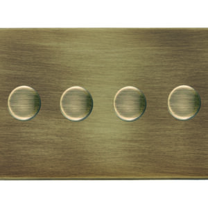 4 gang 250W LED Trailing/Leading Edge Push On/Off Rotary 2 Way Switching Dimmer