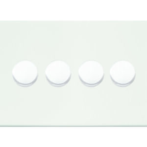 4 gang 250W LED Trailing/Leading Edge Push On/Off Rotary 2 Way Switching Dimmer