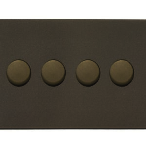 4 gang 250W LED Trailing/Leading Edge Push On/Off Rotary 2 Way Switching Dimmer