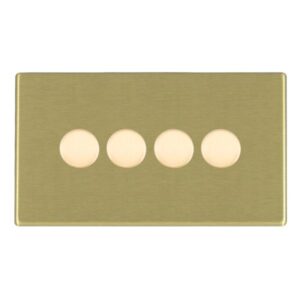 4 gang 250W LED Trailing/Leading Edge Push On/Off Rotary 2 Way Switching Dimmer