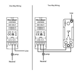 3 gang 100W LED Trailing/Leading Edge Push On/Off Rotary 2 Way Switching Dimmer